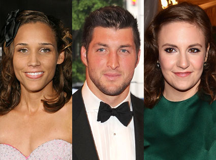 Lolo Jones, Tim Tebow, Lena Dunham Lolo Jones, Tim Tebow, Lena Dunham